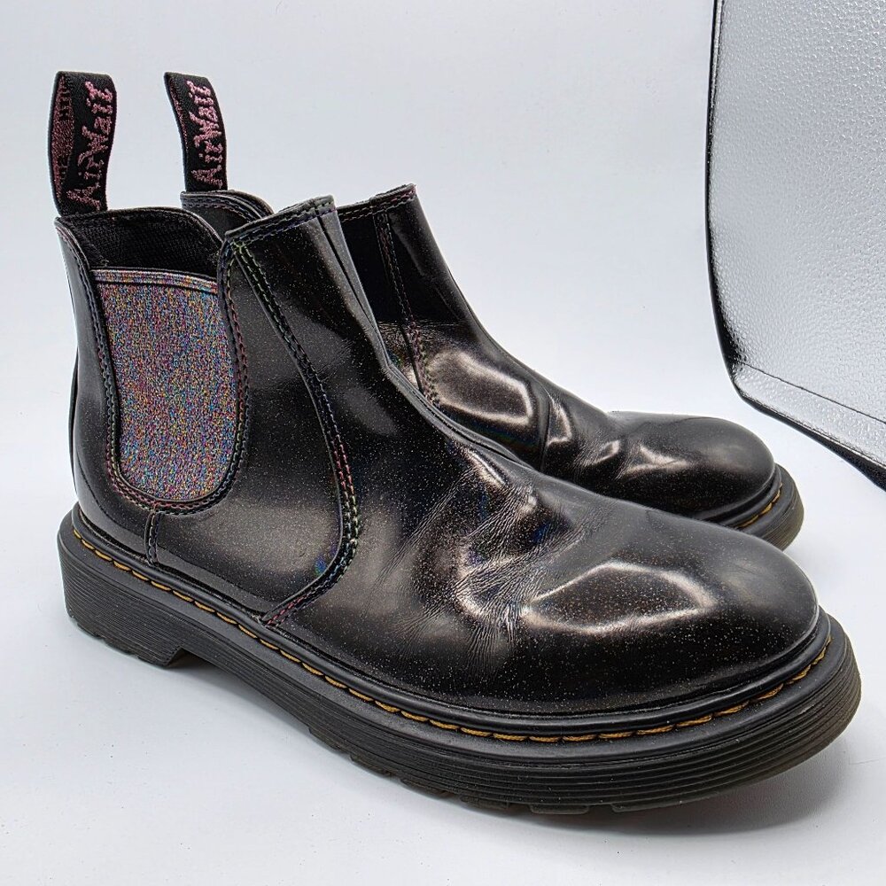 Dr Martens 2976 Sparkle Rays Womens Size 5 Black Boots Walking Casual Outdoors
